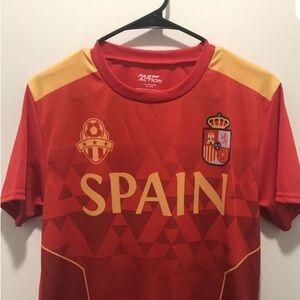 Fast Action Spain Soccer Jersey Mens Medium Red Futbol Espana NWOT